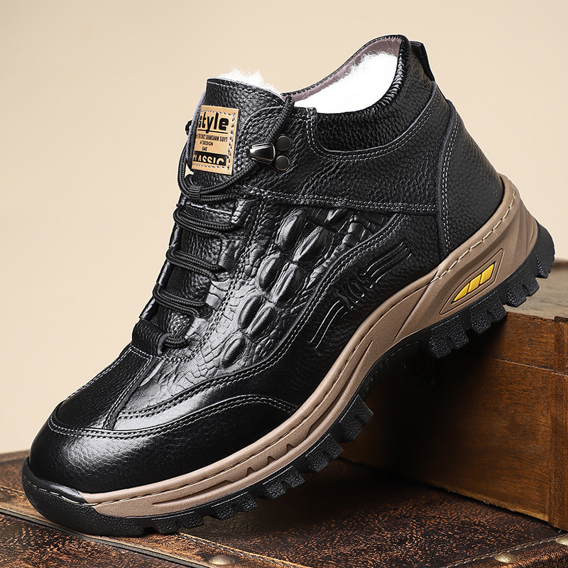 头层牛皮羊毛雪地棉鞋冬鞋男鞋冬