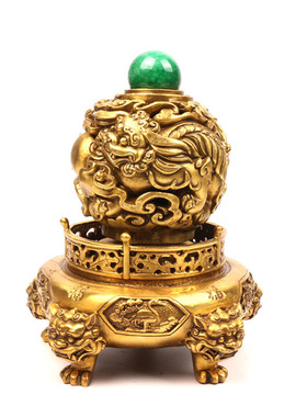 铜九转乾坤鼎摆件 铜时来运转鼎摆件