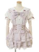 2025 Summer new Japanese-style sweet and cute heavy industry strawberry embroidered shirt, school style high-waisted plaid shoulder dress for women thumbnail 4