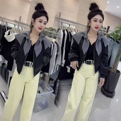 欧货2025春季新款时髦洋气小众设计感修身百搭显瘦披肩夹克外套潮