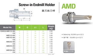 台湾安威锁牙式刀杆HSK63A-AMD202-80 M10 HSK63A-AMD253-80 M12
