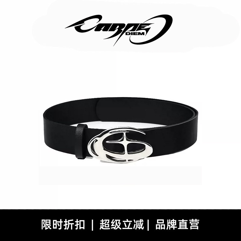 CARPE DIEM小众原创十字星芒金属扣头皮带先锋设计感腰带男女同款