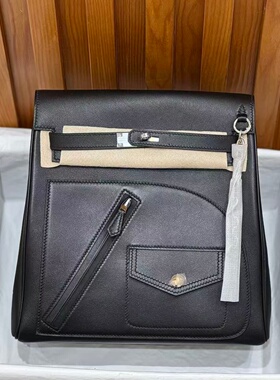 摇滚swift皮黑色银扣普皮凯莉双肩包女士手工包链条个性时尚轻奢