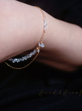 天然闪灵钻项链女设计师款