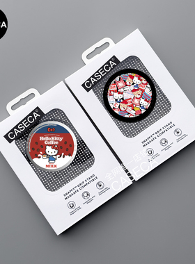 CASE原版镜面线条小狗kitty联名指环扣啪嗒气囊折叠超薄磁吸支架