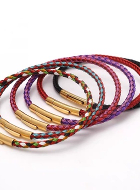 3mm进口防水编织绳简约潮款硬金绳可穿3D硬金周生等替换皮绳手链