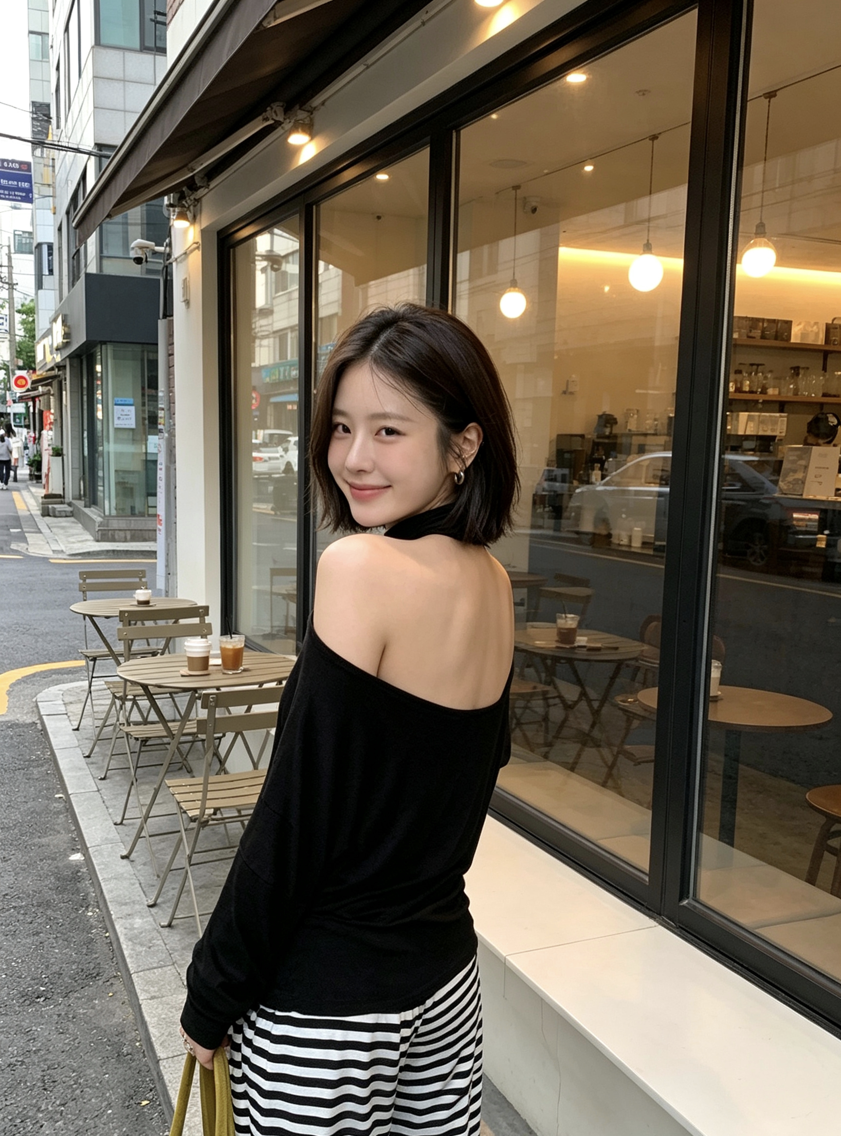 斜肩露肩长袖T恤女春秋新款设计感小众修身显瘦打底衫上衣