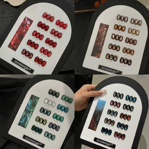 suuseegel 10色檀木棕焦糖红紫色猫眼美甲店开店新品流行色小套系