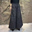 宽松显瘦松紧休闲裤 秋冬国风中式 直筒裤 2025新款 女 气质提花阔脚裤
