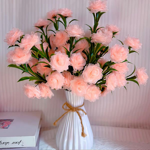 浪漫4cm雪纱带多头52朵玫瑰花