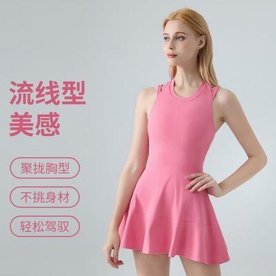 网球运动连衣裙速干服女跑步羽毛