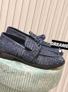 2025新款牛皮女鞋圆头纯色粗跟一脚蹬带钻时尚百搭乐福鞋单鞋女鞋