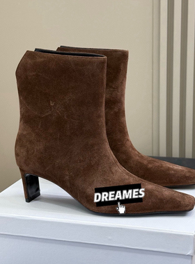 2025新款牛皮尖头细跟高跟鞋女黑色法式弹力靴羊皮女靴侧拉链包邮