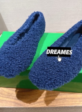 2025新款羊羔毛圆头平底单鞋女一脚蹬懒人鞋女鞋真皮女鞋平底板鞋