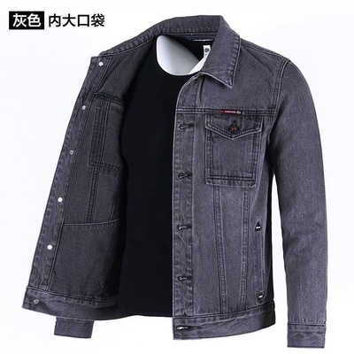 翻领+宽松+工装+潮牌+牛仔夹克