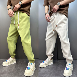 潮流百搭运动哈伦裤 男纯色宽松束脚休闲长裤 子男 纯棉卫裤 秋冬新款