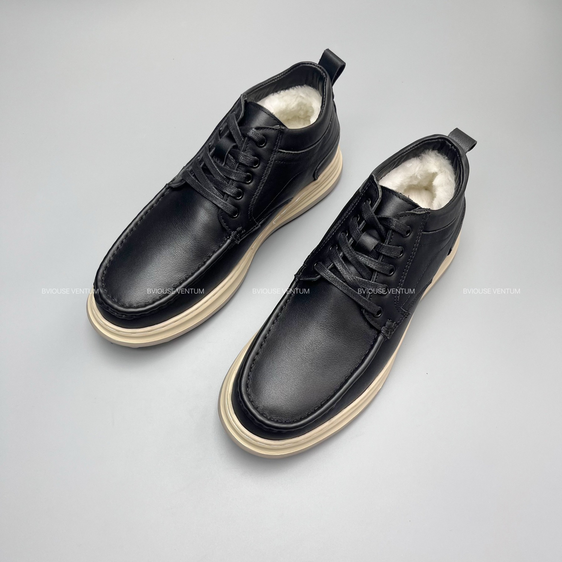 BVIOUSE VENTUM皮毛一体男棉鞋真皮舒适轻便休闲纯羊毛时尚保暖鞋