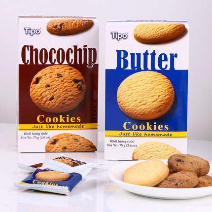 tipo越南进口黄油曲奇饼干抹茶味网红零食下午茶点心休闲小吃75g