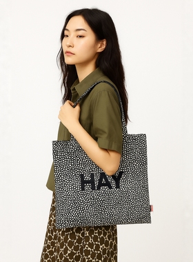 HUE25【草间弥生】波点松弛感HAY托特包帆布包单肩包购物袋女包