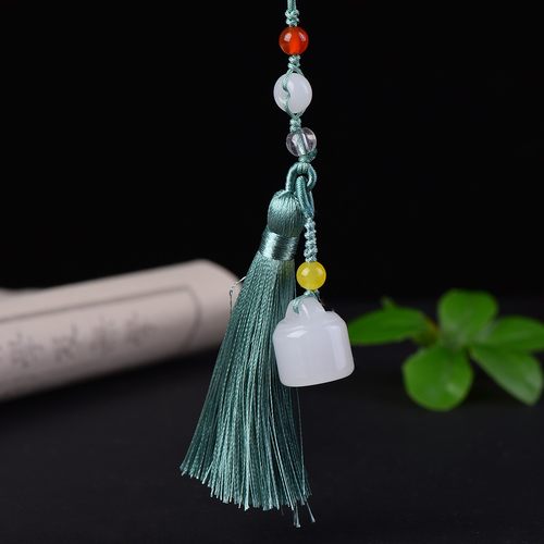 金丝玉天山翠秤锤印章手机链Ｕ盘