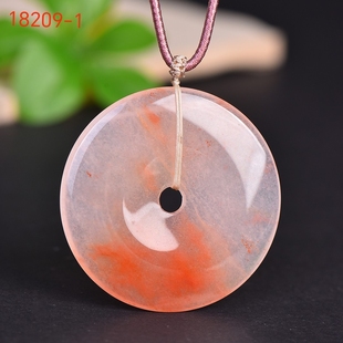 新疆金丝玉桃花酿平安扣吊坠天然玉石平安扣挂件男女款项链毛衣链