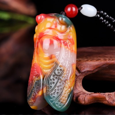 新疆和田玉彩玉玉蝉知了金蝉升学