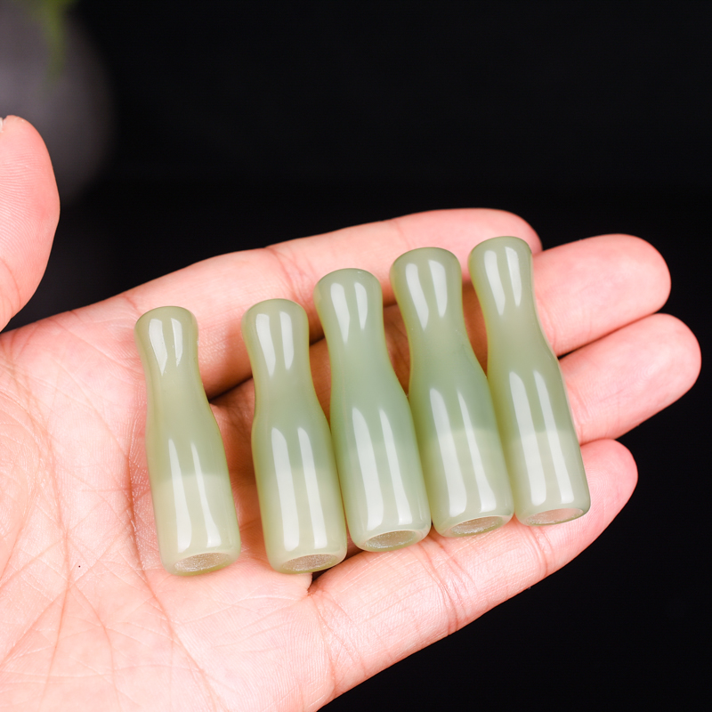 和田玉竹節老式男士健康煙嘴