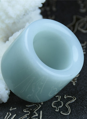 天然和田玉扳指白玉戒指手串男士