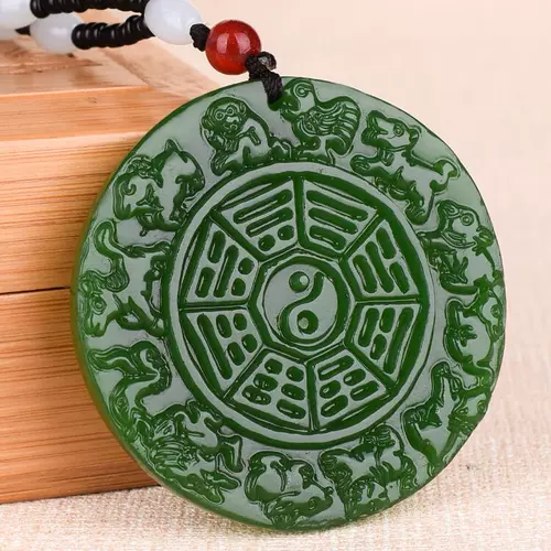 Подвеска из нефрита, яшма, защитный амулет, ремешок, китайский гороскоп