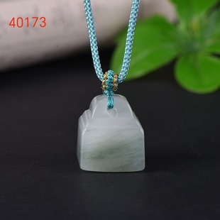 新疆天山翠印章吊坠定制玉石篆刻素面印章篆刻姓名刻祝福免费刻字