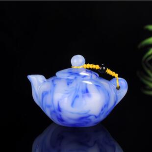 新疆和田玉碧玉壶把件红玉黄玉羊脂白玉壶手把件酱紫多彩色手玩件