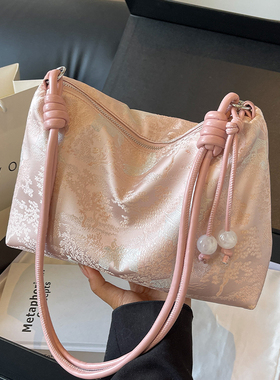 新中式国风包包女式2025新款潮流行单肩包大容量托特包通勤斜挎包