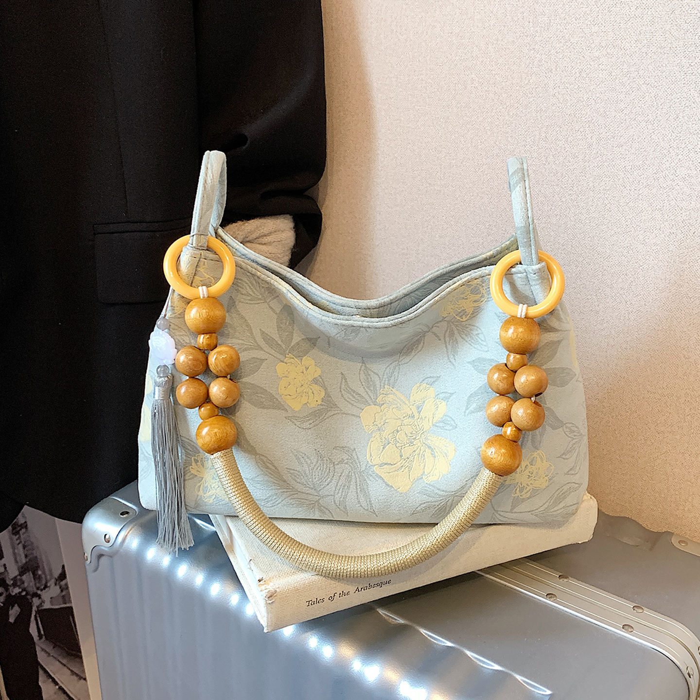 新中式国风包包女式2025新款小众刺绣单肩包大容量时尚手提托特包