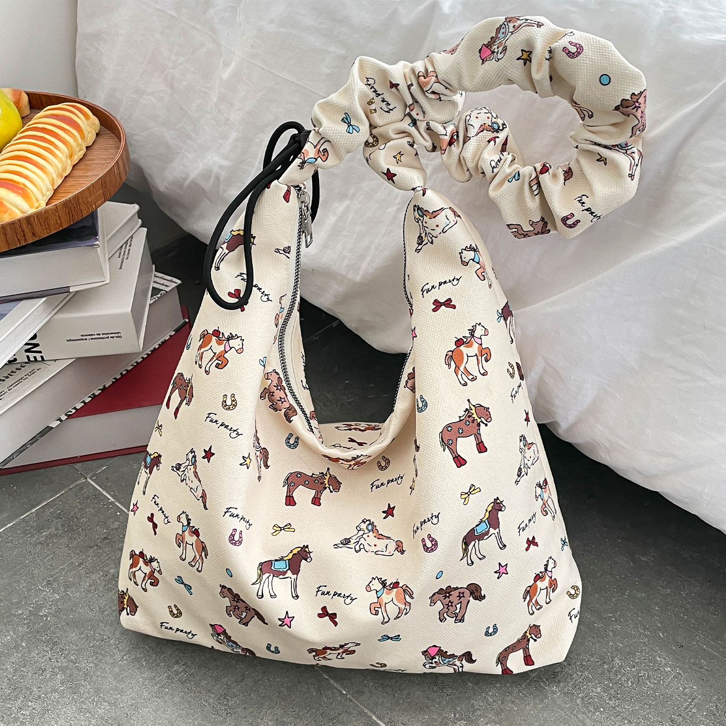 大容量包包女式2026新款大学生单肩包大容量托特包上课通勤斜挎包