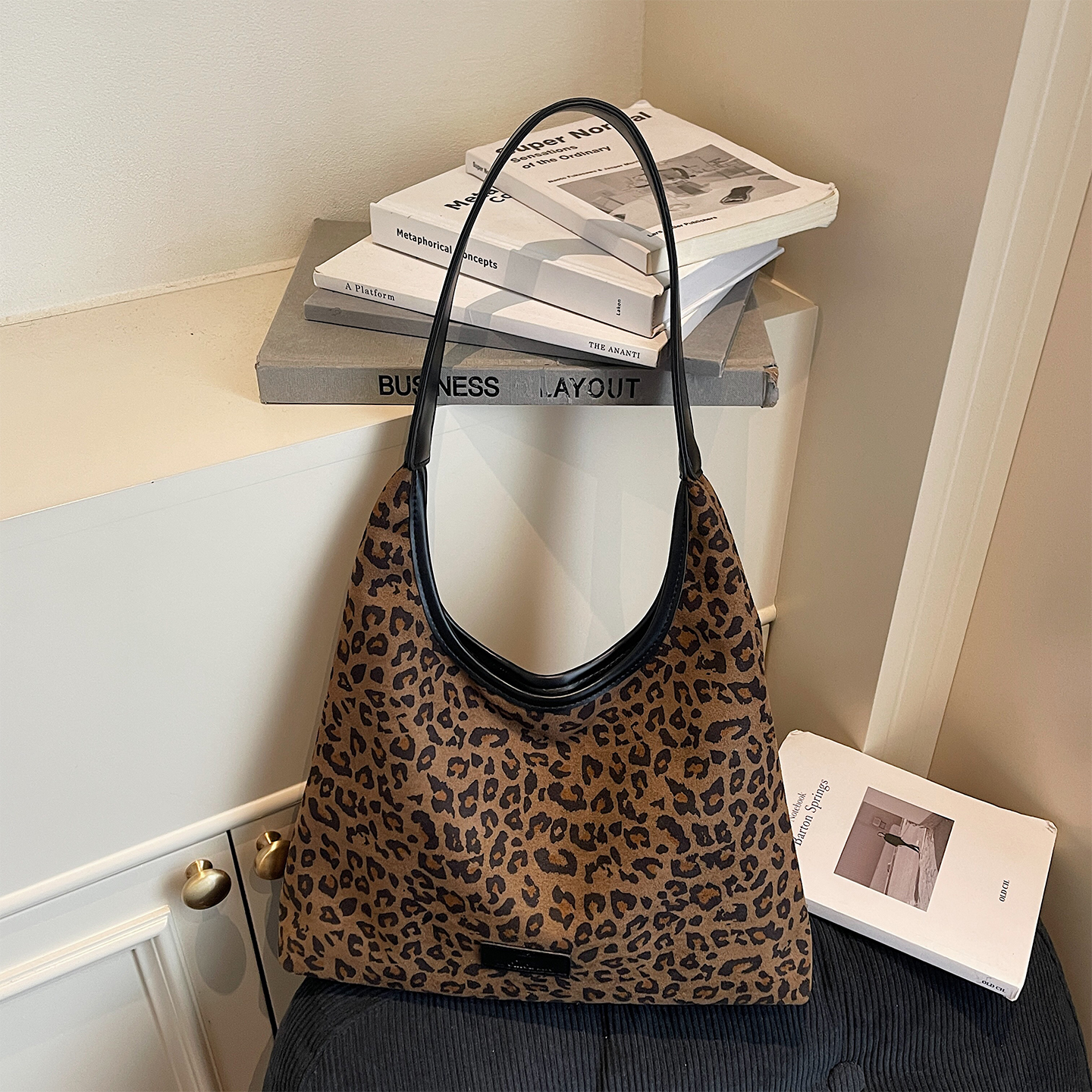 豹纹包包女式2025新款小众单肩包