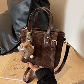 美拉德包包女式 2025年春夏流行复古外出小拎包通勤单肩斜挎水桶包