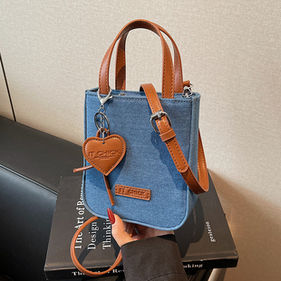 外出小拎包休闲百搭单肩斜挎包 潮流行时尚 牛仔布包包女式 2026新款