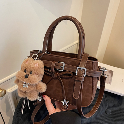 豹纹包包女式2025新款潮秋冬小众轻奢高级感手提包单肩斜挎水桶包