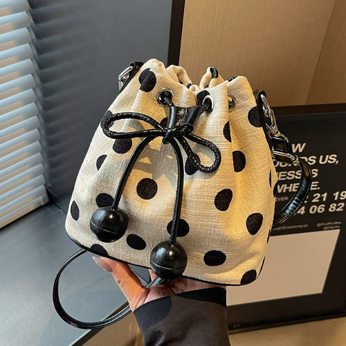 新款韩系休闲简约波点斜挎包