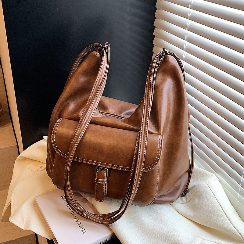 高级感复古双肩包女2025新款冬流行质感单肩包大容量托特包双肩包