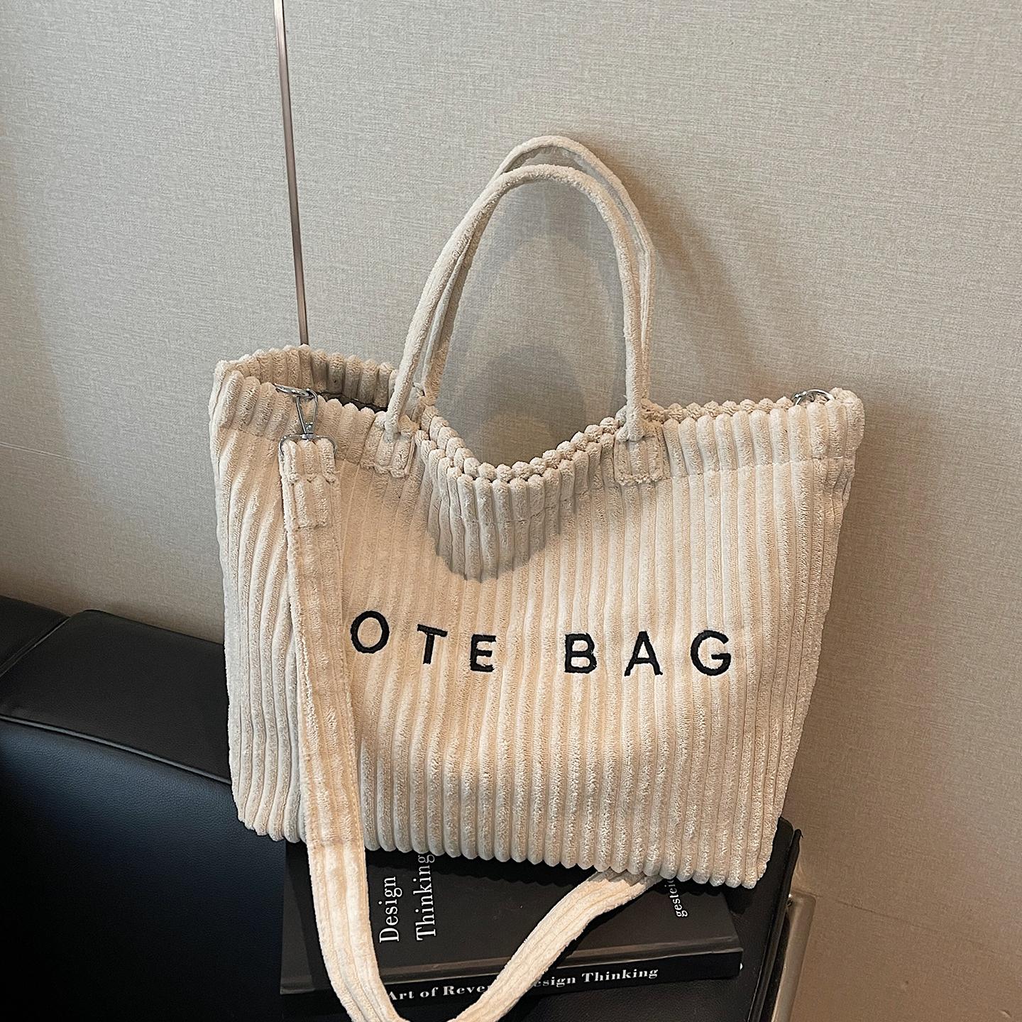 灯芯绒包包女式2025新款潮休闲手拎包大容量托特包学生上课斜挎包