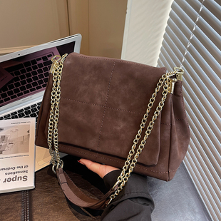 复古时尚 潮冬季 上班通勤单肩包大容量链条包 2025新款 腋下包包女式