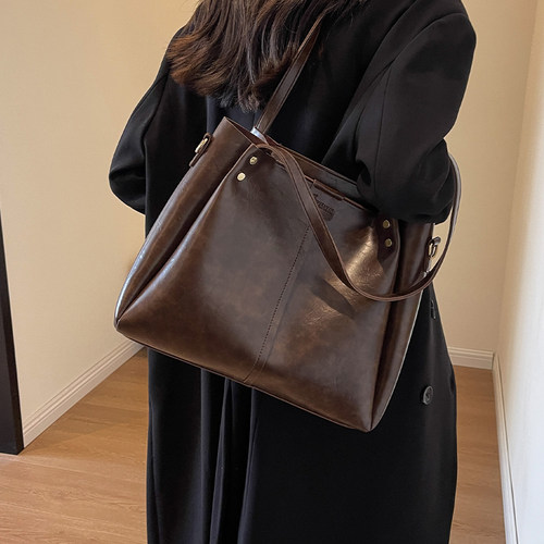 高级感美拉德包包女式2025新款质感单肩包大容量托特包斜挎通勤包