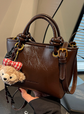 夏季美拉德包包女式2025新款红色婚包流行时尚手拎单肩斜挎水桶包