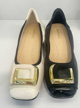 DFNI2024春秋新款秋季平底平跟低跟白色浅口单鞋软底皮鞋女鞋子