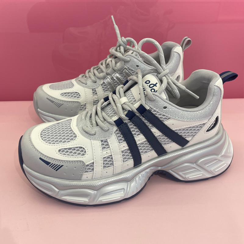 DFN透气网面老爹鞋女款2025新款春季百搭运动鞋时尚厚底跑步鞋