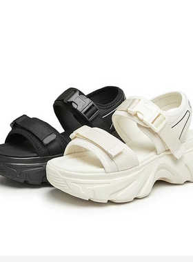 DFNI专柜正品2024夏季新款休闲舒适厚底凉鞋女时尚软底沙滩凉鞋