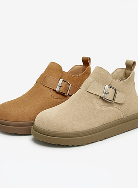 DFNI24秋冬商场同款新款真皮休闲高帮全包勃肯鞋平底女单鞋