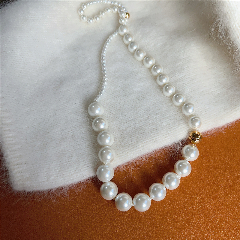 法式复古大小不对称珍珠项链女感锁骨颈链轻奢小众高级感百搭颈链