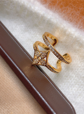 法式精工高级感时尚百搭通勤精致锆石戒指女小众设计感百搭指环潮